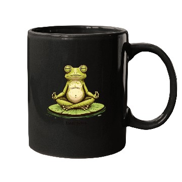 Discover Funny Zen Frog Meditating on Lily Pad – Yoga Mugs