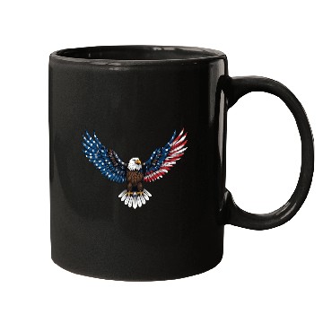 Discover us flag colored eagle Mugs