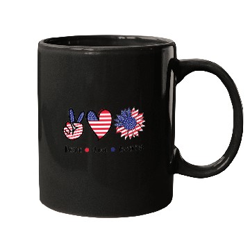Discover Peace Love America Mugs
