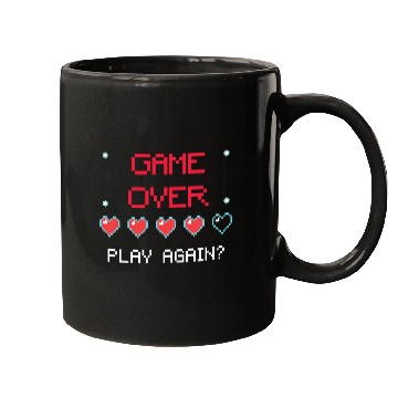 Discover Game Over , Play Again ? Pixel Art Mugs
