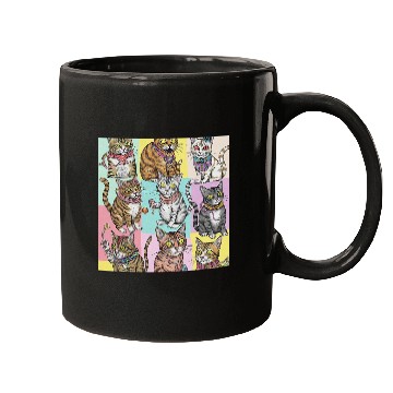 Discover Psychedelic Cat Collage Mugs
