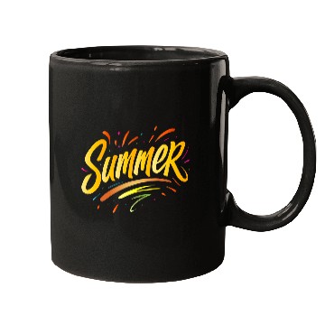 Discover Summer Typography - Summer Design with Splash Elem Mugs