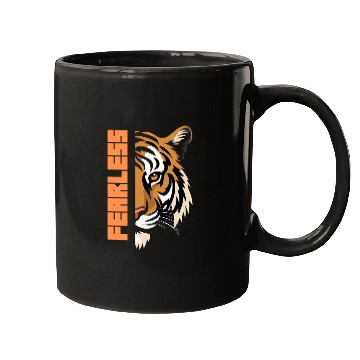 Discover Fearless Tiger Graphic Mugs