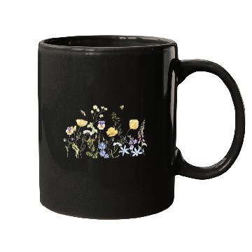Discover "Wildflower Garden Botanical Illustration - Nature Mugs