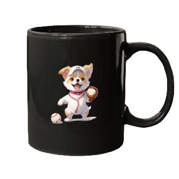 Discover Dog Baseball Player Puppy Mugs