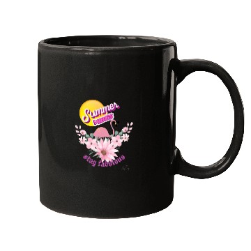 Discover “Summer Vibes,Stay Fabulous”Flamingo Graphic tshir Mugs