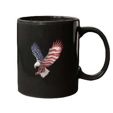 Discover Bald Eagle with the American Flag Forming Wings Mugs