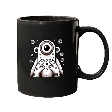 Discover Three-Eyed Alien Art • Quirky Sci-Fi Creature Mugs
