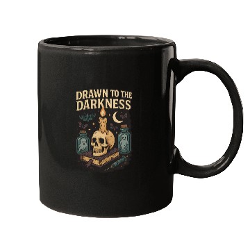 Discover Drawn to the Darkness Gothic Skull and Candle Mugs