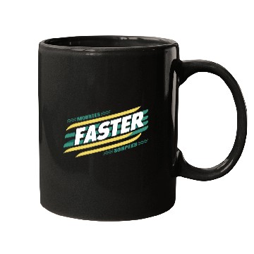 Discover Faster Speed Stripes Retro Typography Mugs