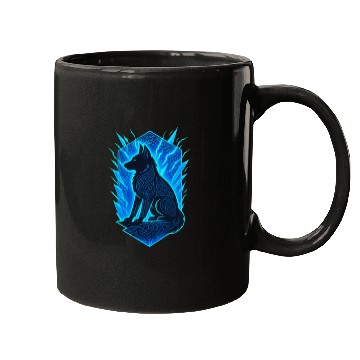 Discover Black German Shepherd Dog Shattered Lightning Mugs