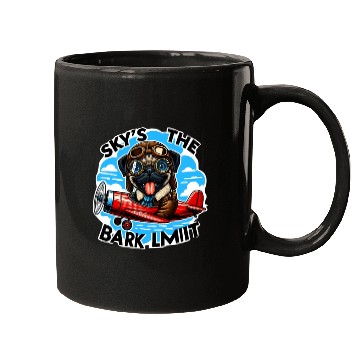 Discover Pug Pilot Bark Limit Cartoon Aviation Design Mugs