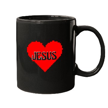 Discover I LOVE JESUS PIXEL ART Mugs