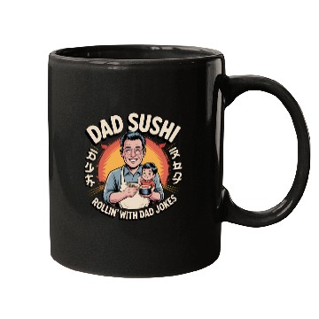 Discover Reel Cool Dad Sushi Fishing Funny Father’s Day Mugs
