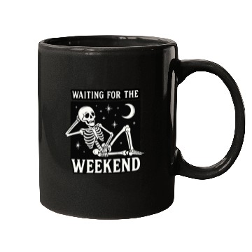 Discover Weekend Skeleton Mood Graphic Mugs