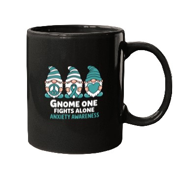 Discover Anxiety Awareness Gnome One Fights Alone Wear Mugs