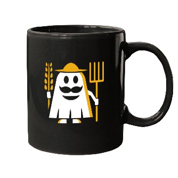 Discover Farmer Ghost Cartoon Print Mugs