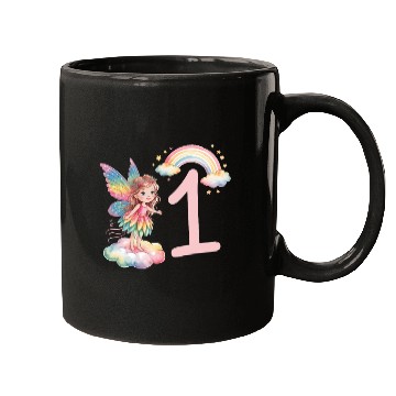Discover Magical Rainbow Fairy Elf 1st Birthday Girl Mugs