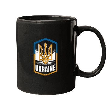 Discover Ukraine Shield Badge Trident Emblem Ukrainian Mugs