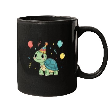 Discover Turtle Wearing a Party Hat Mugs