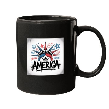 Discover Statue of Liberty USA Graffiti Zero Limit Brand Mugs