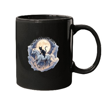 Discover To the Moon and Back Cat Unicorn Fantasy Magic Cat Mugs