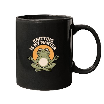 Discover Meditative Frog Knitting Quote Mugs
