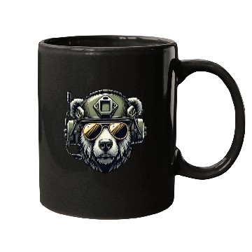 Discover Bear Military Design Mugs