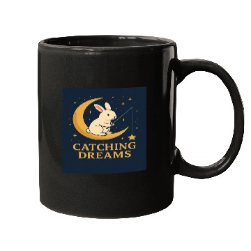 Discover Charming Bunny Moon Dream Illustration Mugs
