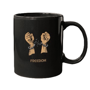Discover Broken Chain Hands Embracing Freedom Mugs