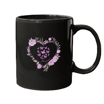 Discover heart with roes frams and butterflies Mugs