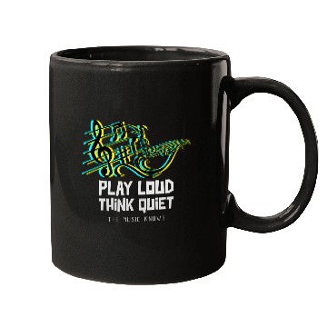 Discover Play Loud, Think Quiet Music Mugs