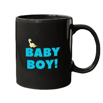 Discover Cute Baby Boy Dinosaur – Blue Newborn Gift Design Mugs
