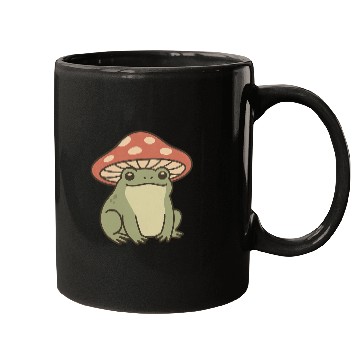 Discover Whimsical Frog with Mushrooms Illustration Mugs