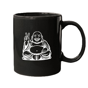 Discover Joyful Buddha Peace Symbol Design Mugs