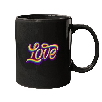 Discover Rainbow Love Script Design Mugs
