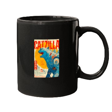Discover Catzilla Retro Movie Poster Mugs