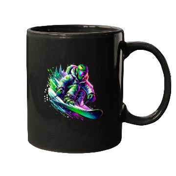Discover Vibrant Neon Skiing Warrior Mugs