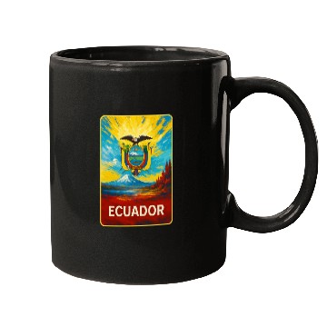 Discover Ecuador - Colorful Emblem Mugs