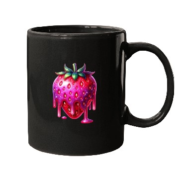 Discover Vivid Dripping Strawberry Artwork Mugs