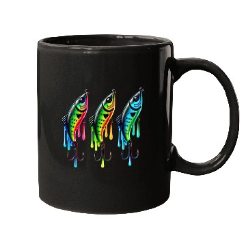 Discover Neon Rainbow Fish Trap Mugs