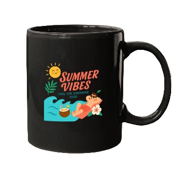 Discover Summer Vibes Sunshine Illustration Mugs