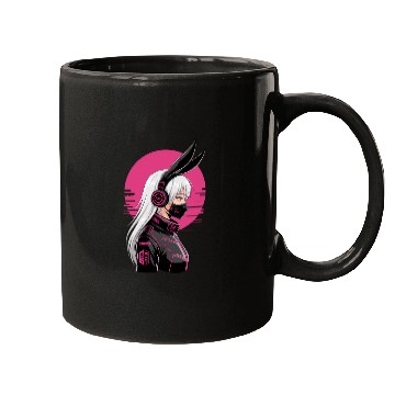 Discover Futuristic Cyberpunk Girl Mugs