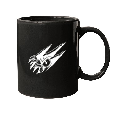Discover Dragon Eye Claw Rip White Outline Mugs