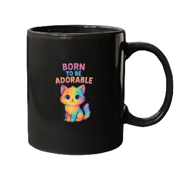 Discover Colorful Adorable Kitten with Affirmation Mugs