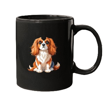 Discover Adorable Cavalier King Charles Illustration Mugs