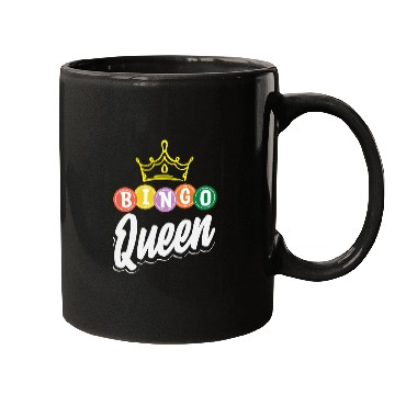 Discover Bingo Queen Bingo Player Royalty Mugs