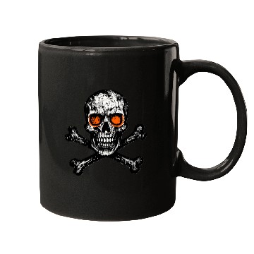 Discover Grunge Skull Crossbones Orange Eyes Mugs