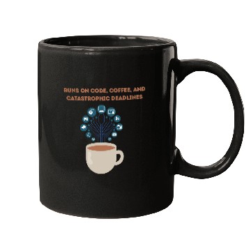 Discover Software date engineer runs on coffee Mugs