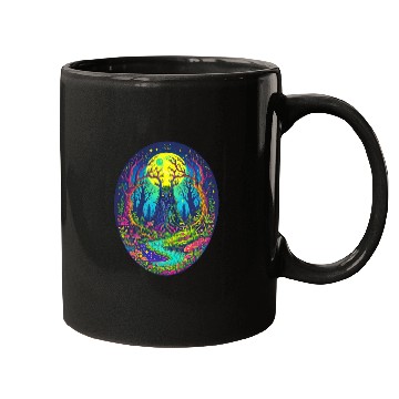 Discover Psychedelic Forest Spirit – Glowing Tree Guardian Mugs